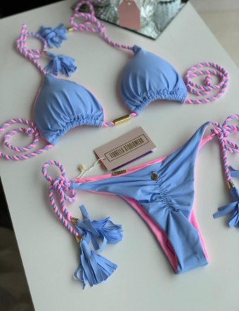 Biquini Reversível Azul