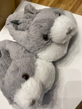 Pantufa coelho cinza