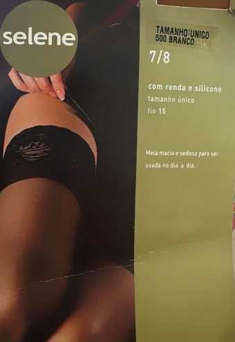 Meia 7/8 Renda Cilicone