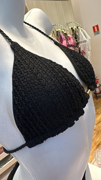 Biquini  Crochet Preto