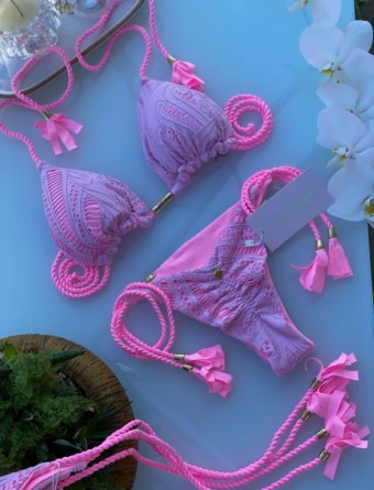 Biquini Rendado Rosa