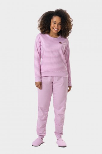 Pijama  Listrado Rosa