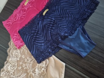 3 Calcinha renda alta Tamanho  GG