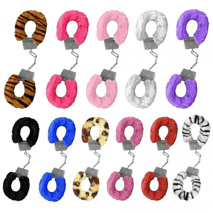 Algema de Metal Pelúcia Fur Love Cuffs Sexy Import