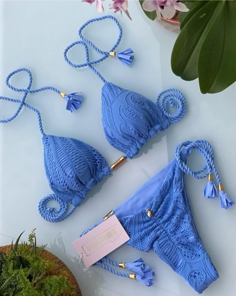 Biquini Rendado Azul