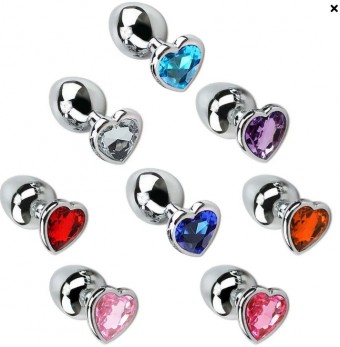 Plug Anal Cônico com Cristal Formato Coração M 
