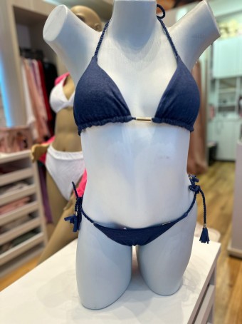 Biquini Azul Jeans Corda